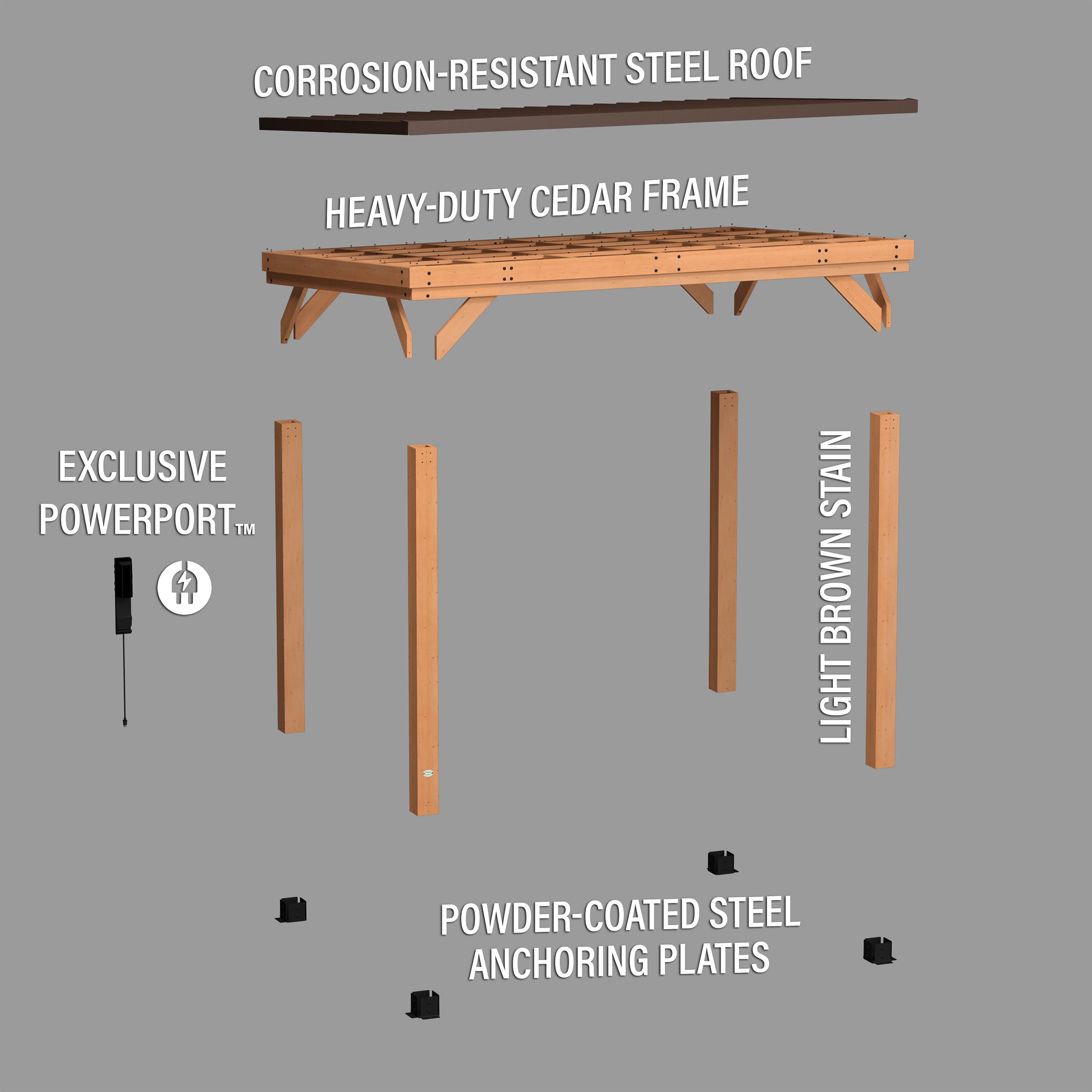 3.7m X 2.9m Arcadia Exploded View
