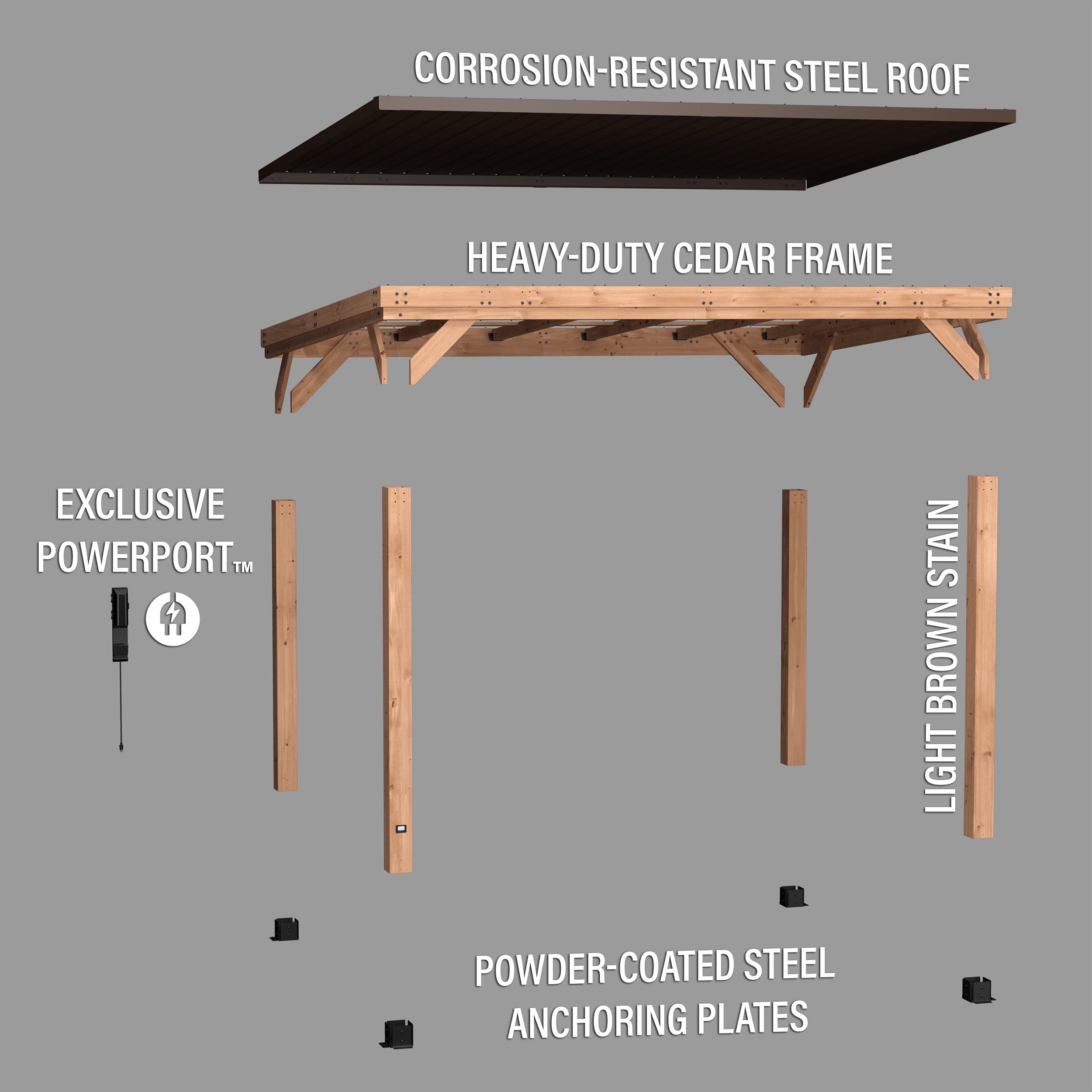4.3m X 3.7m Arcadia Exploded View