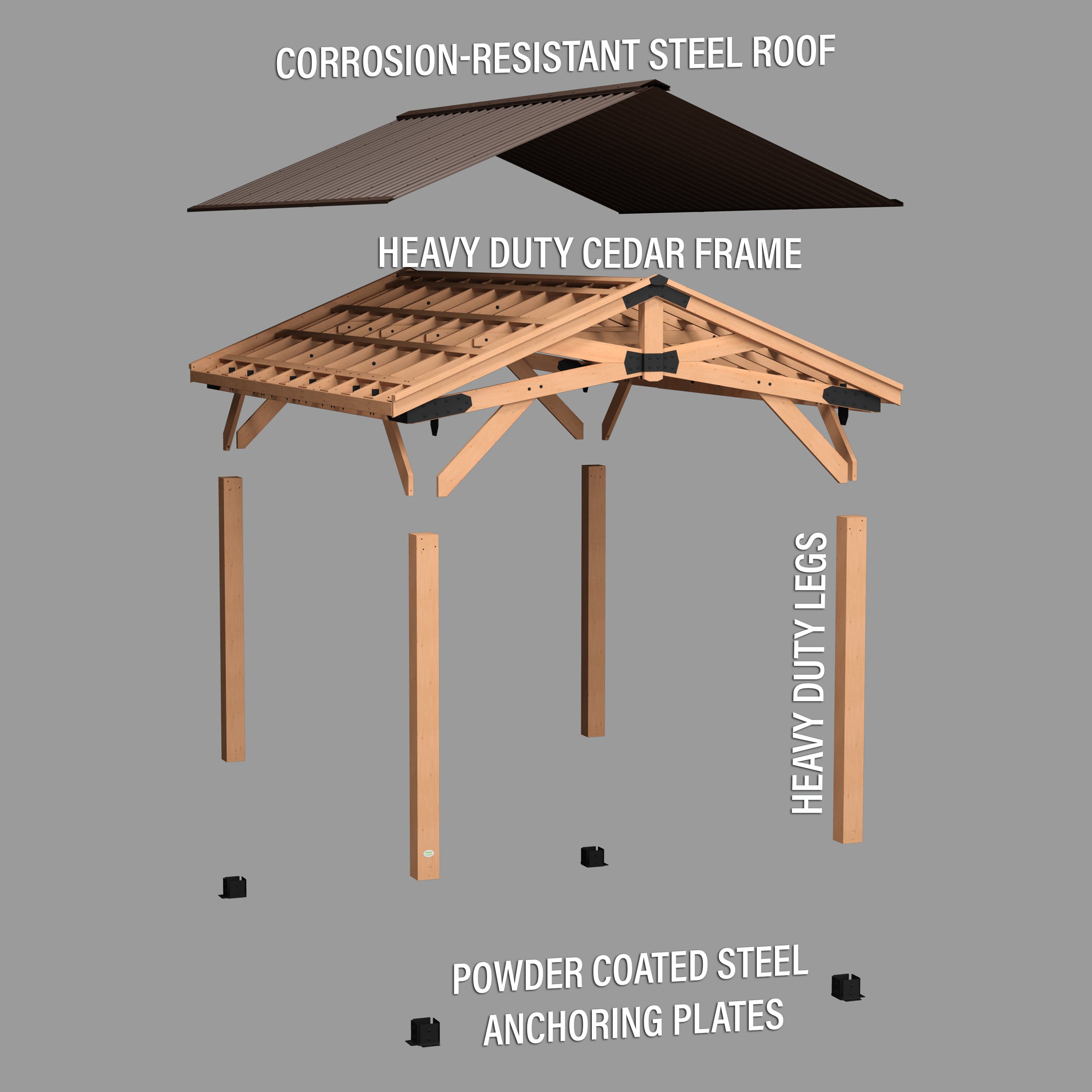 5.0m x 3.7m (16ft x 12ft) Norwood Gazebo