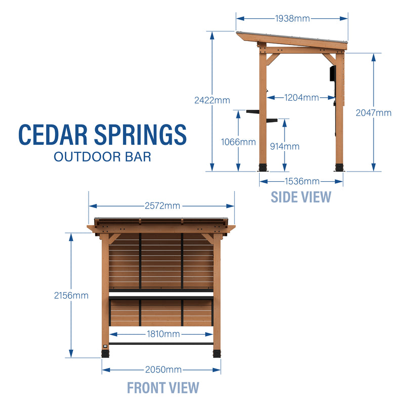 Cedar Springs Outdoor Bar specifications