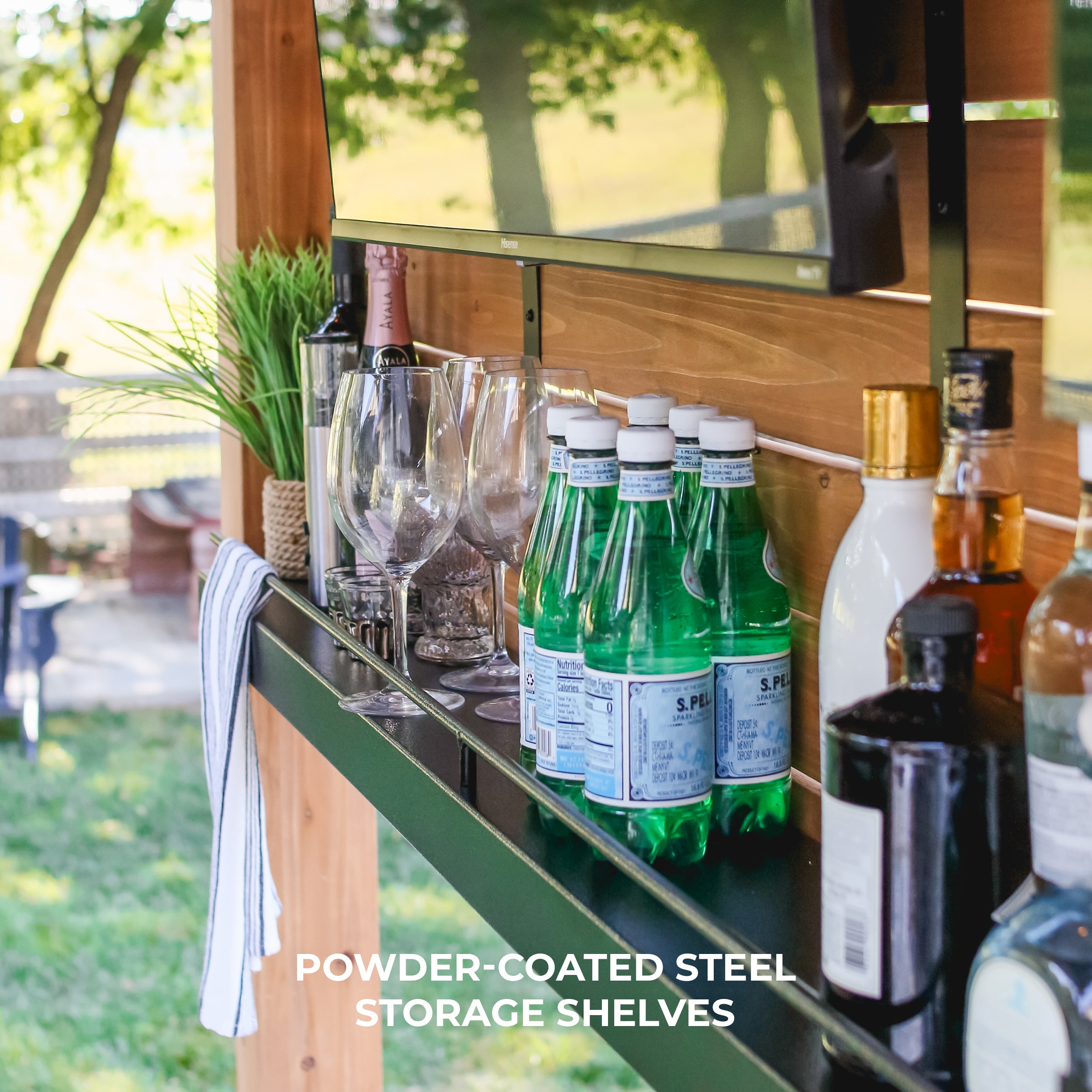 Cedar Springs Outdoor Bar Storage Shelves