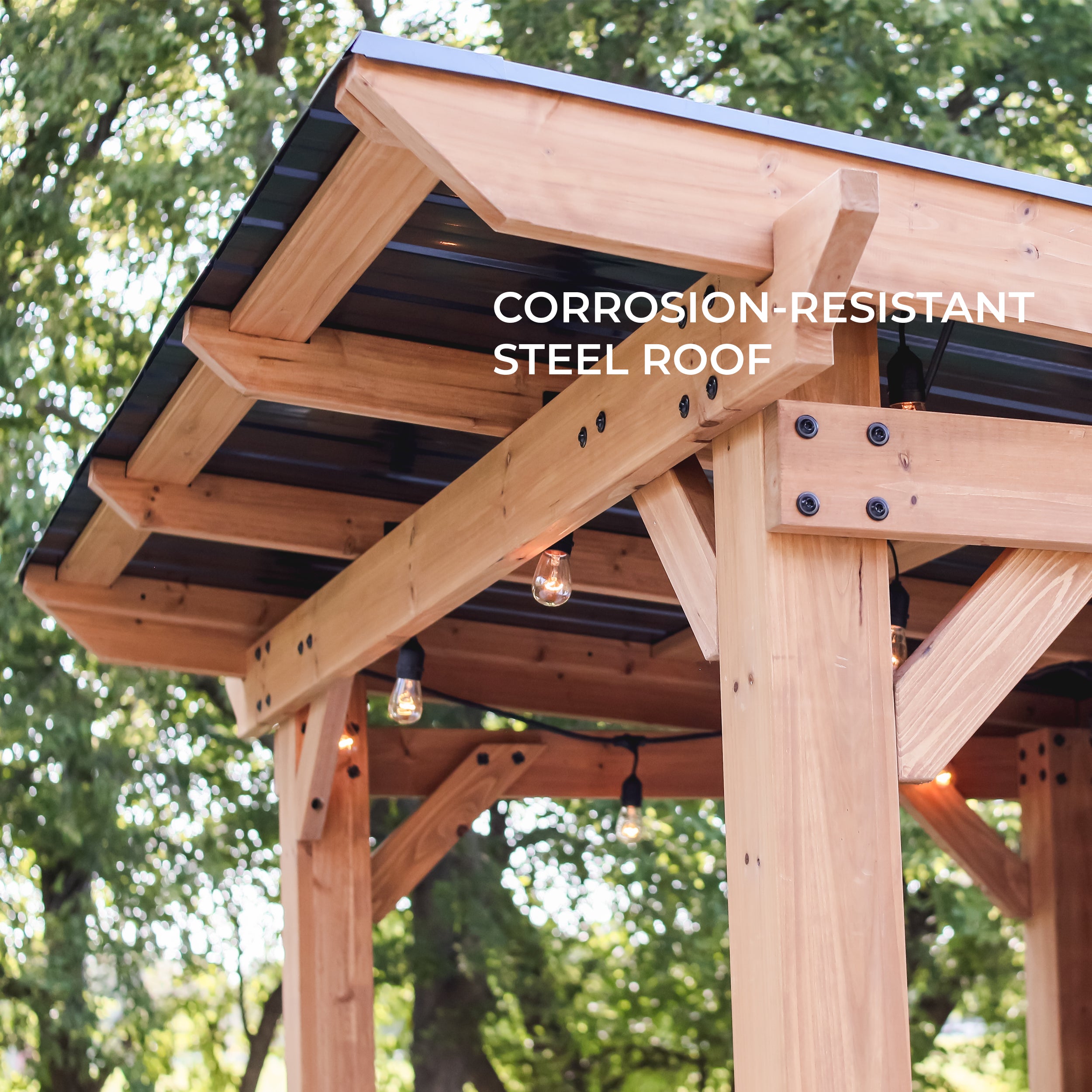 Cedar Springs Outdoor Bar Steel Roof