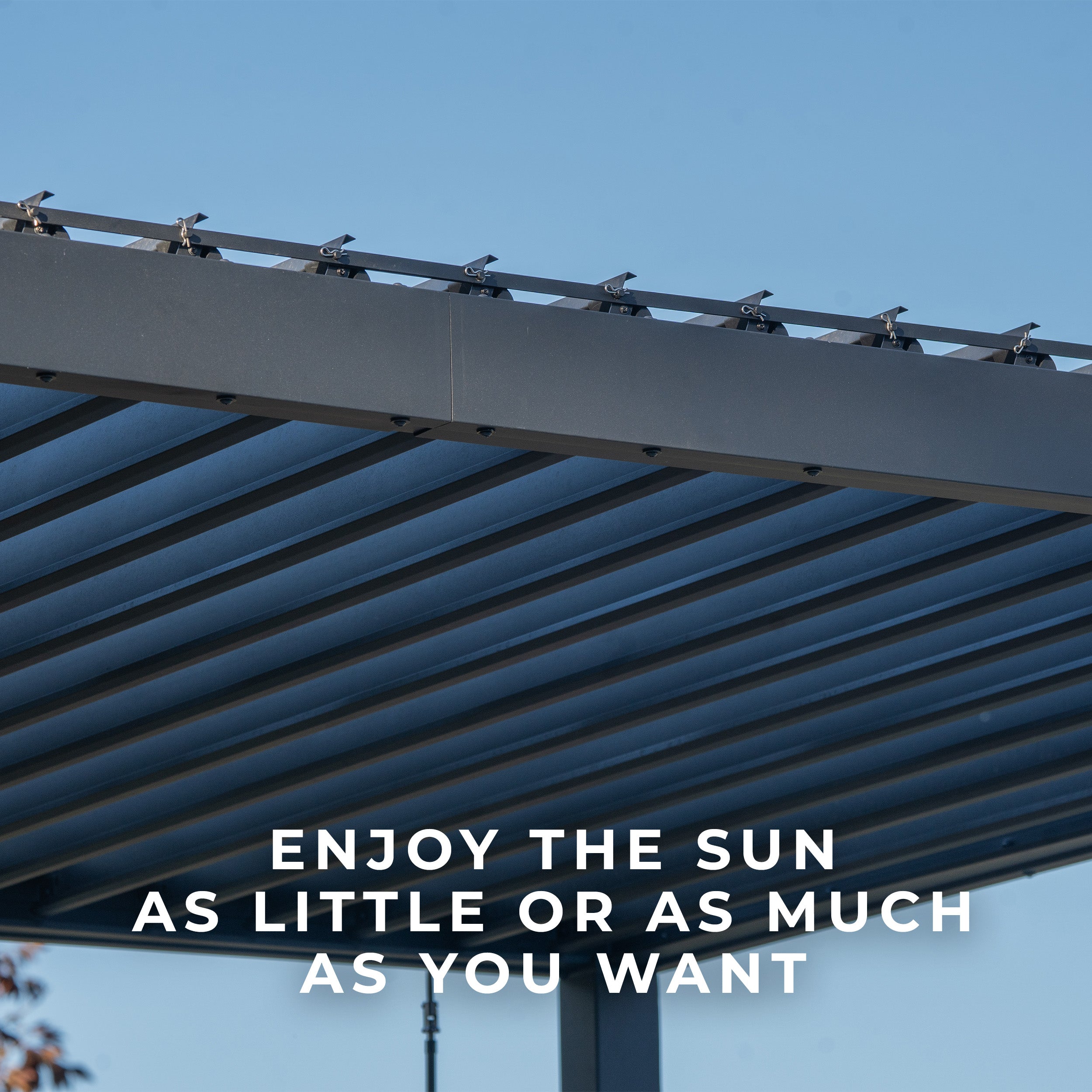 3.6m X 3m Sarasota Pergola allows sunshine through