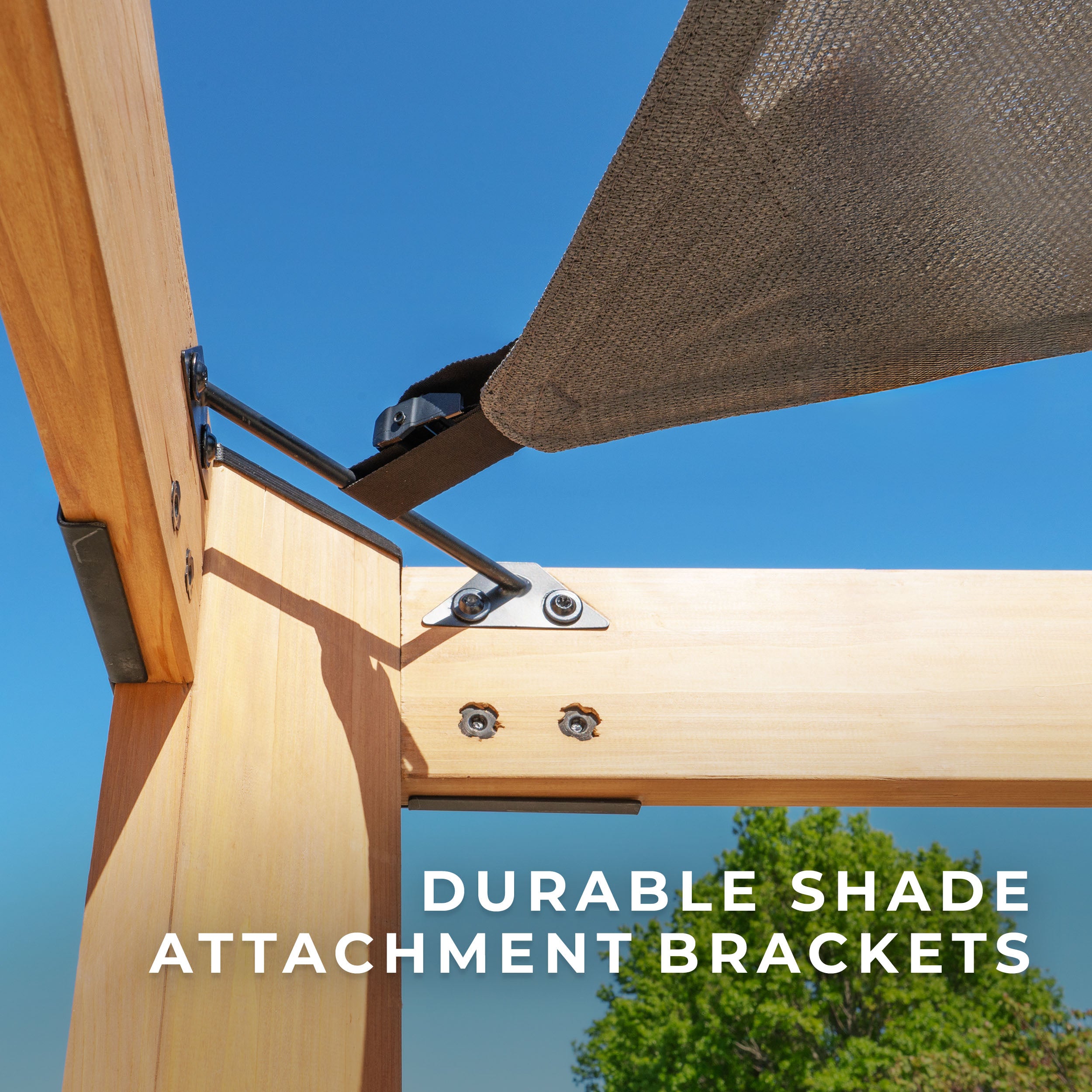 3.7m x 3m Brendan Sail Shade Pergola durable shade brackets
