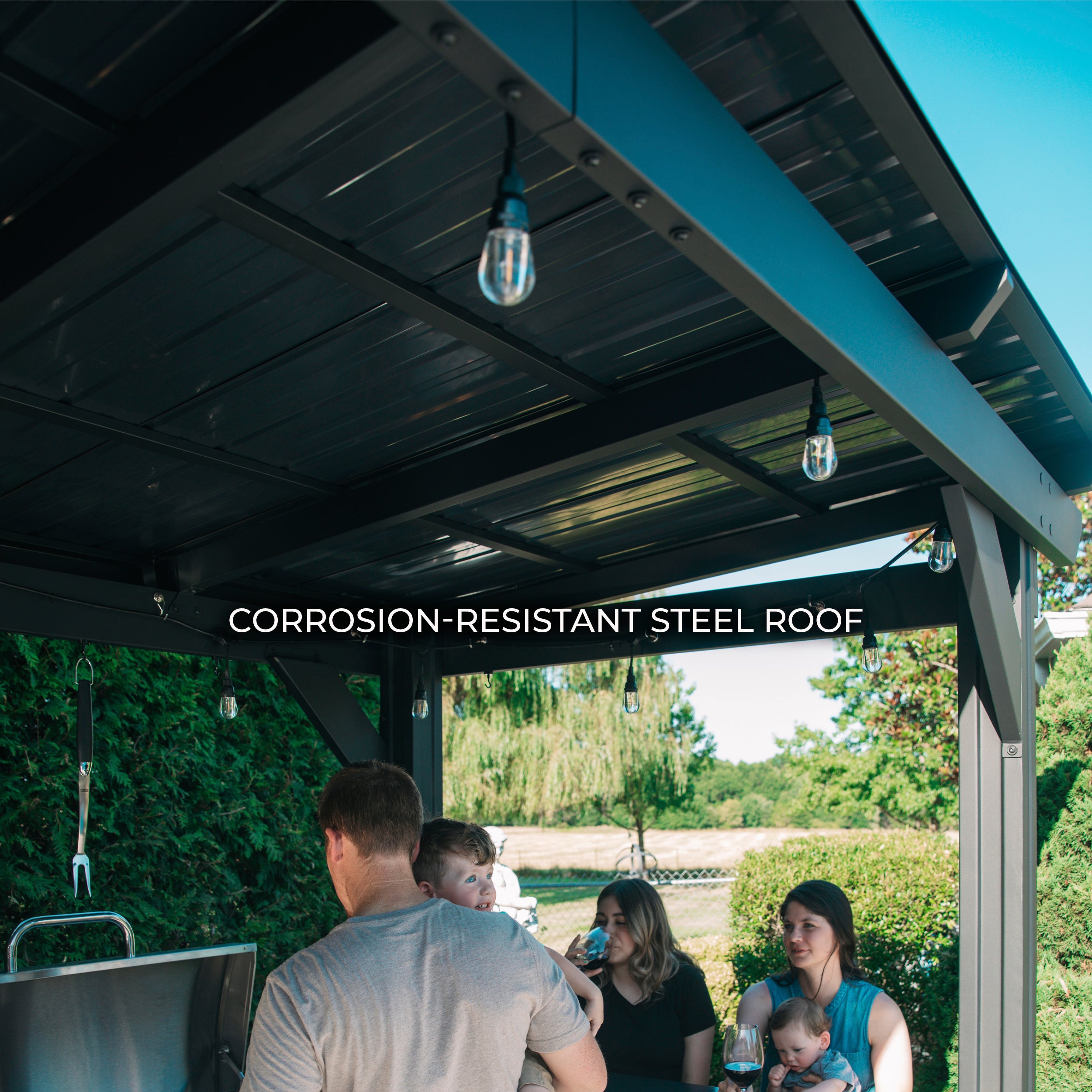 Rockport XL Grill Gazebo Corrosion Resistant Steel Roof