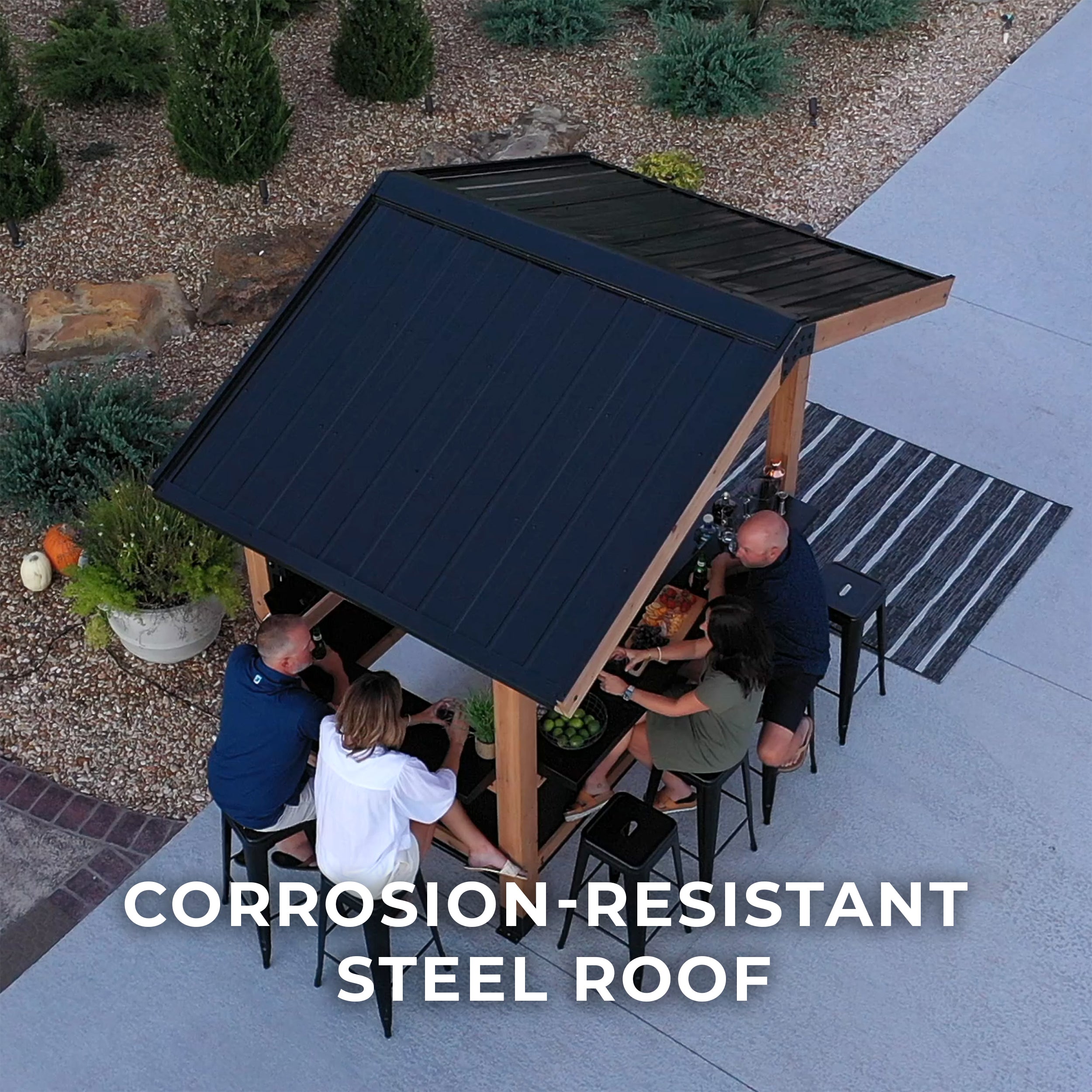 Palisade Outdoor Bar corrosion resistant steel roof
