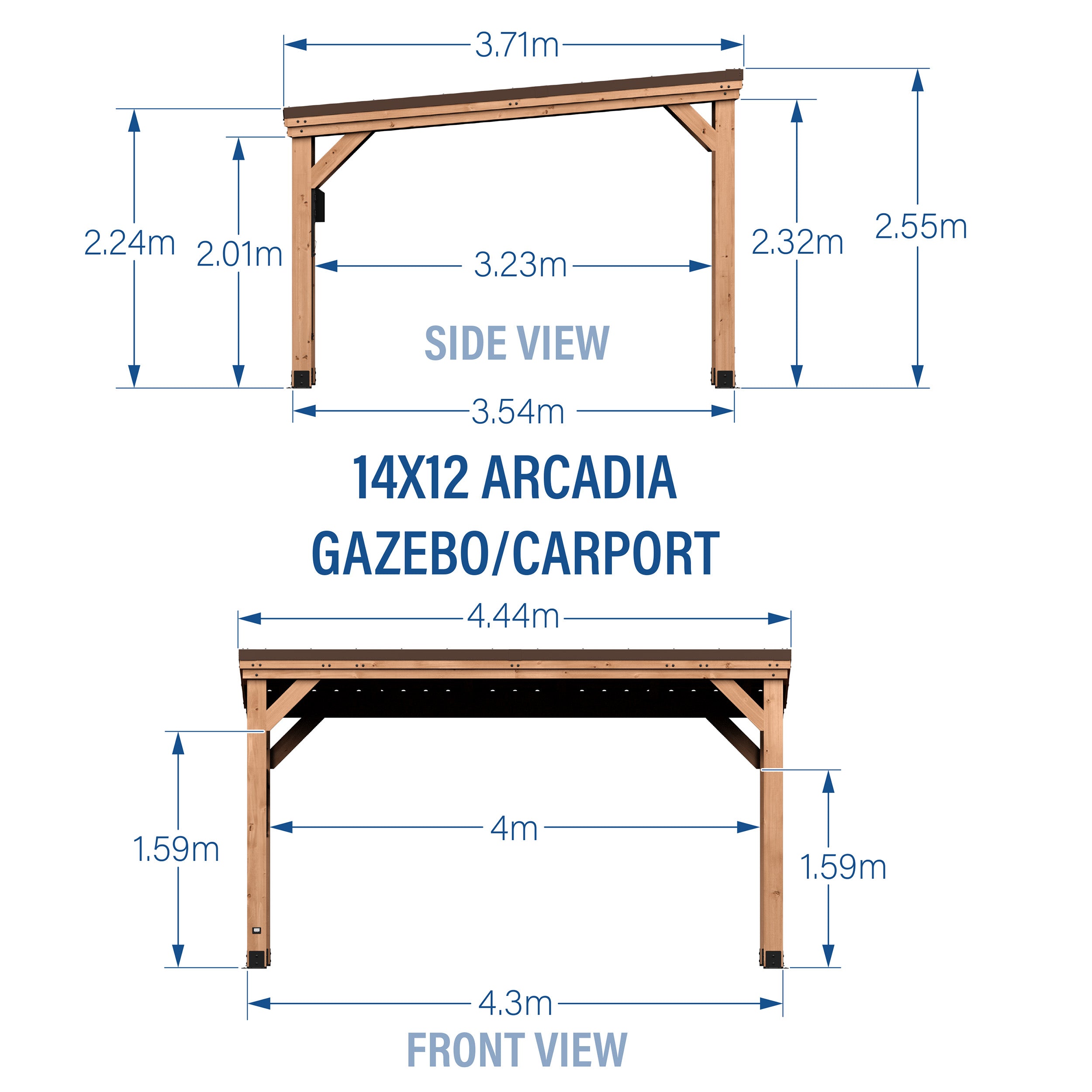 4.3m X 3.7m Arcadia Metric Dimensions