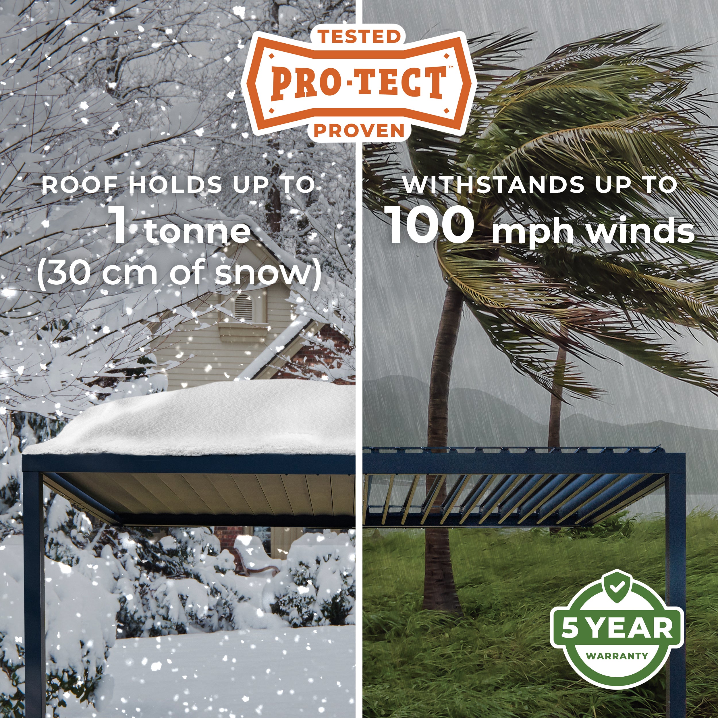 3.6m X 3.1m Evanston Wall Mounted Louvered Pergola