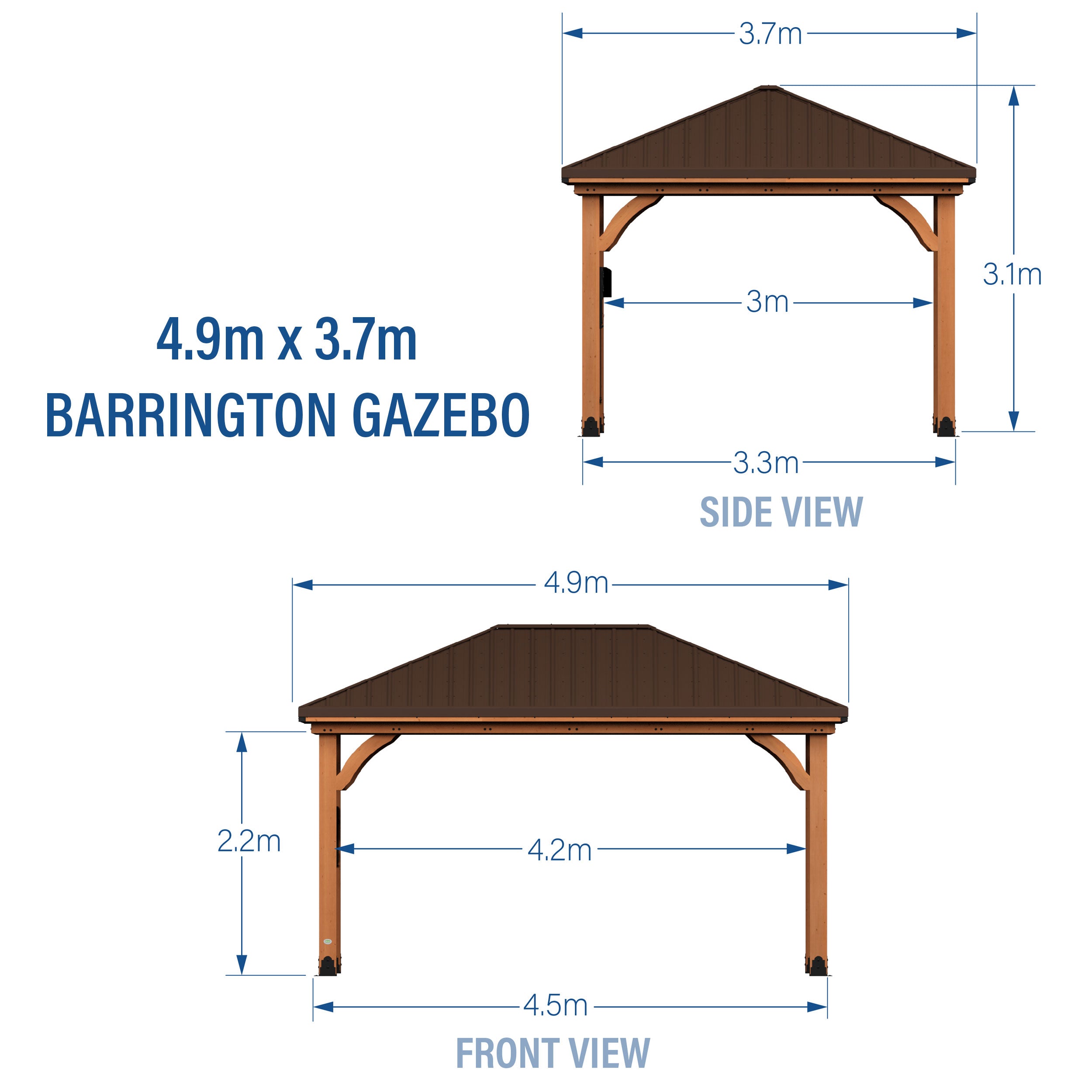 4.9m x 3.7m Barrington Gazebo