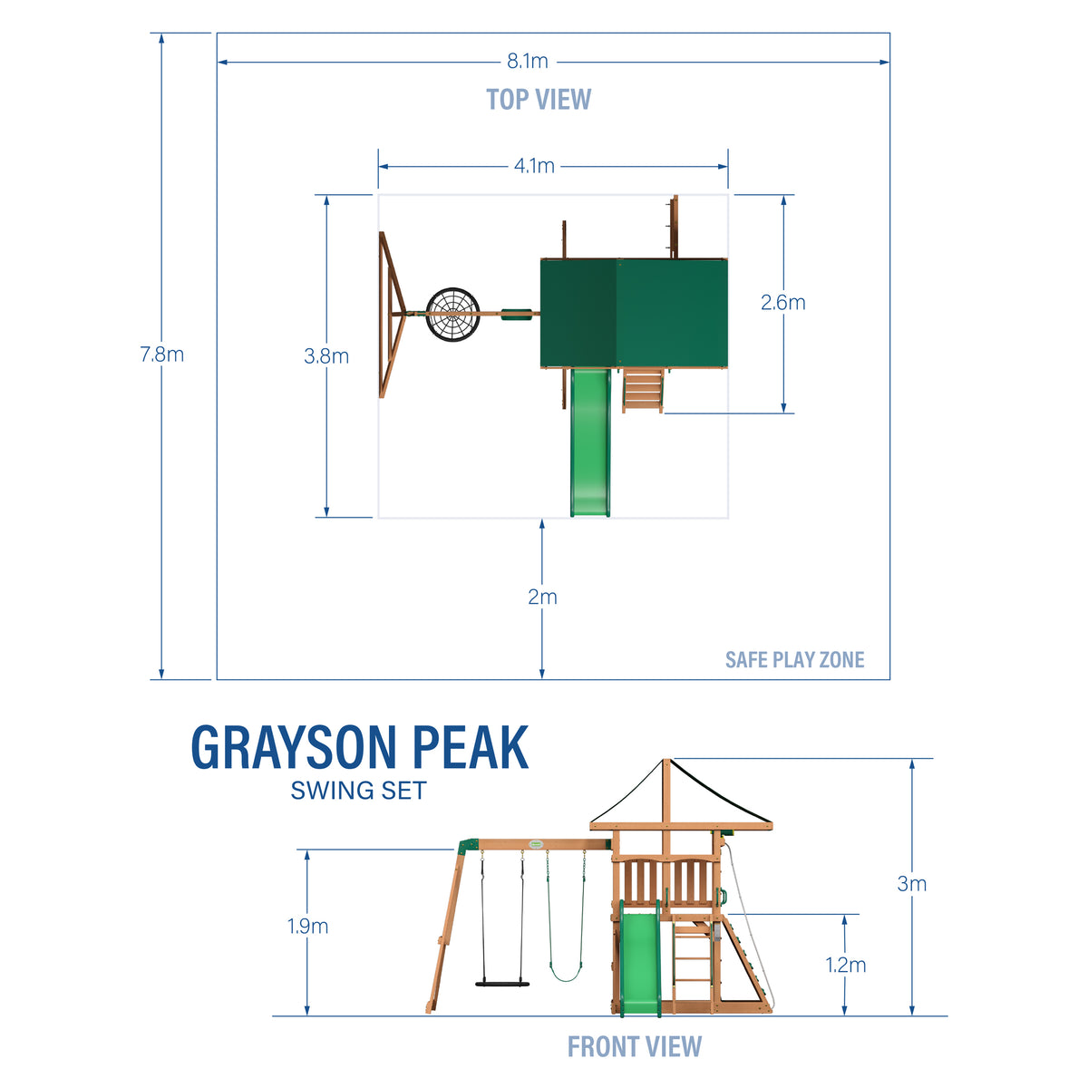 Grayson Peak Swing Set and Climbing Frame