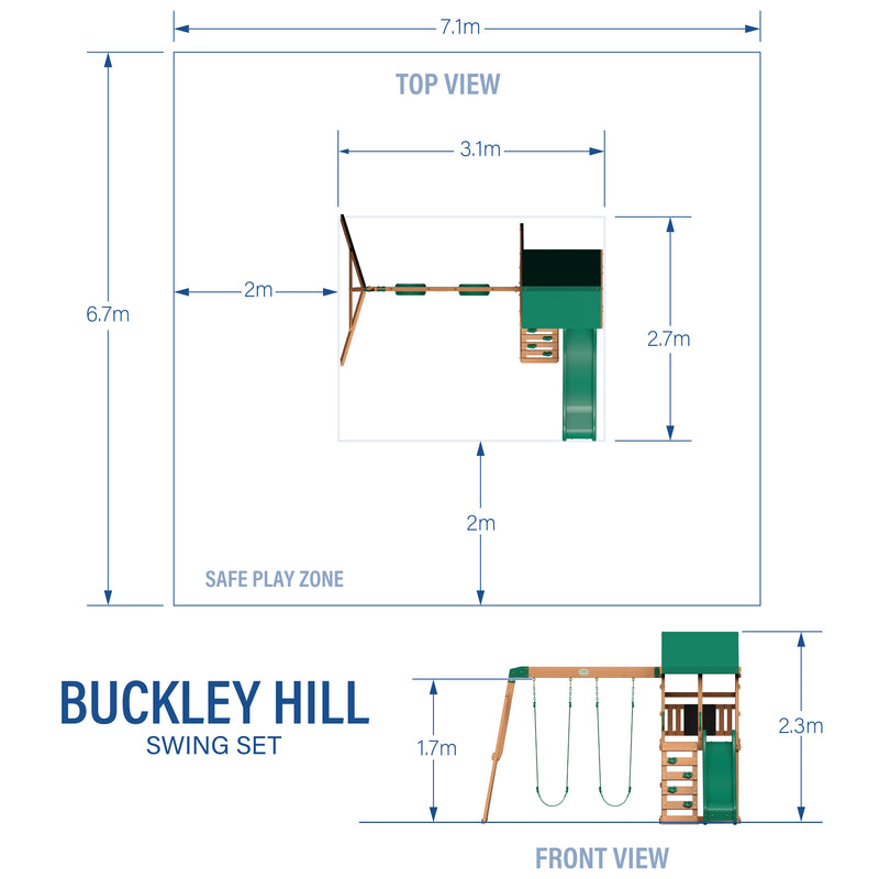 Buckley Hill Swing Set & Climbing Frame specifications