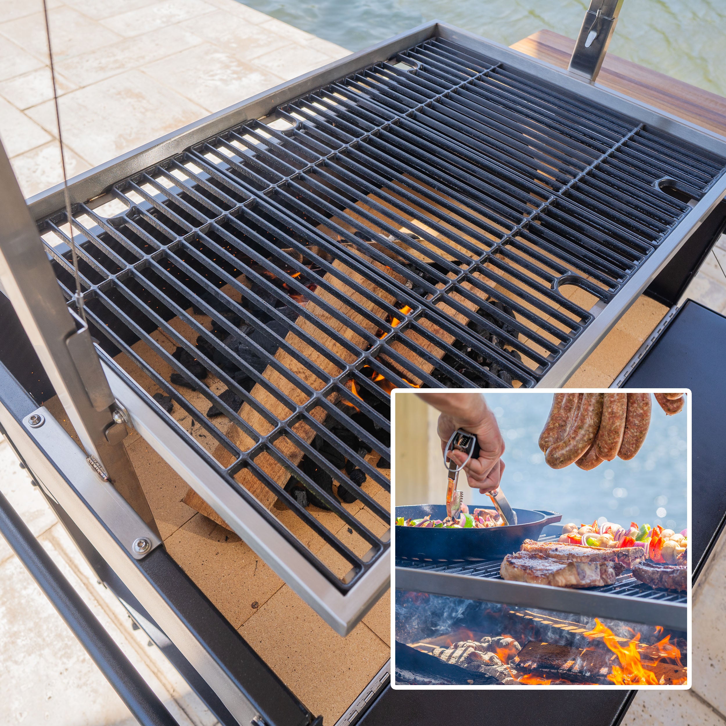Argentine/Santa Maria Heritage BBQ Grill with Wood Fire and Charcoal