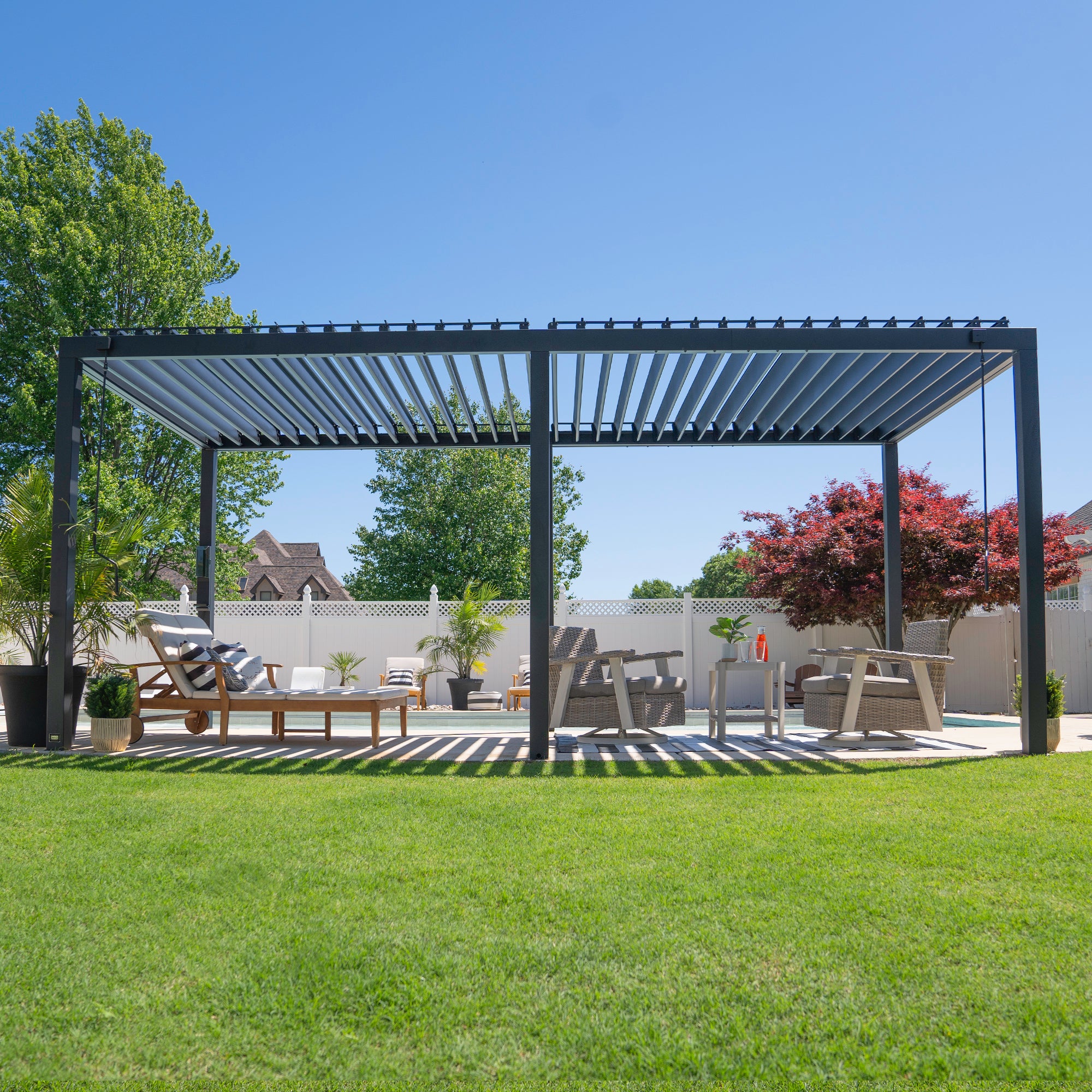 6m X 3m Sarasota Steel Louvered Pergola