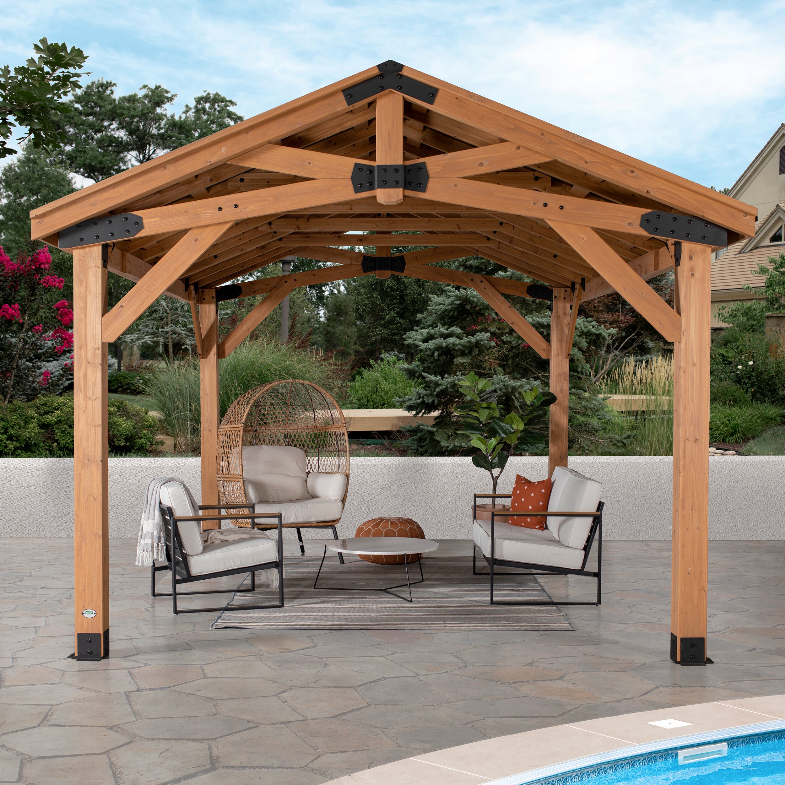 4.9m x 3.6m Norwood Gazebo (16 x 12) poolside
