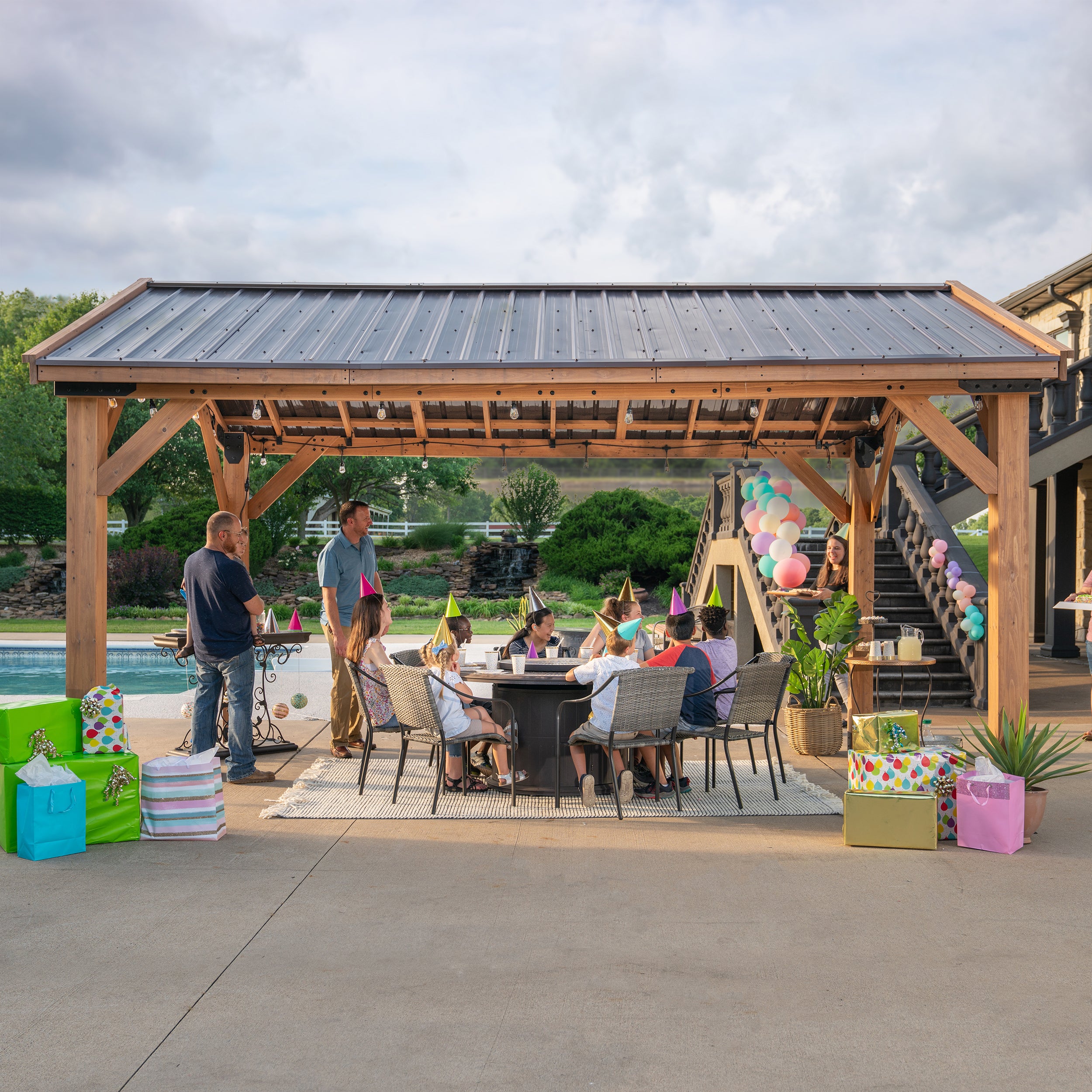 4.9m x 3.6m Norwood Gazebo (16 x 12) - Garden birthday party