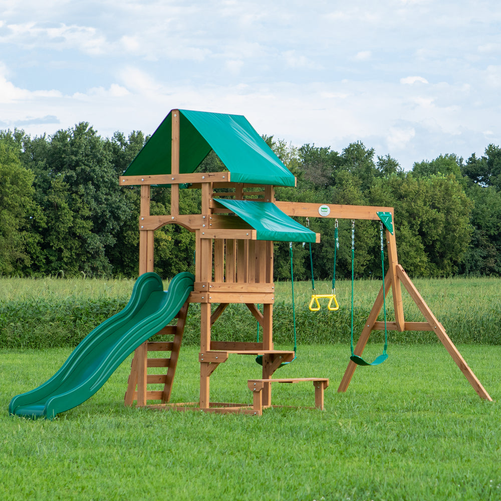 Belmont Wooden Swing Set for Garden Backyard Discovery UK