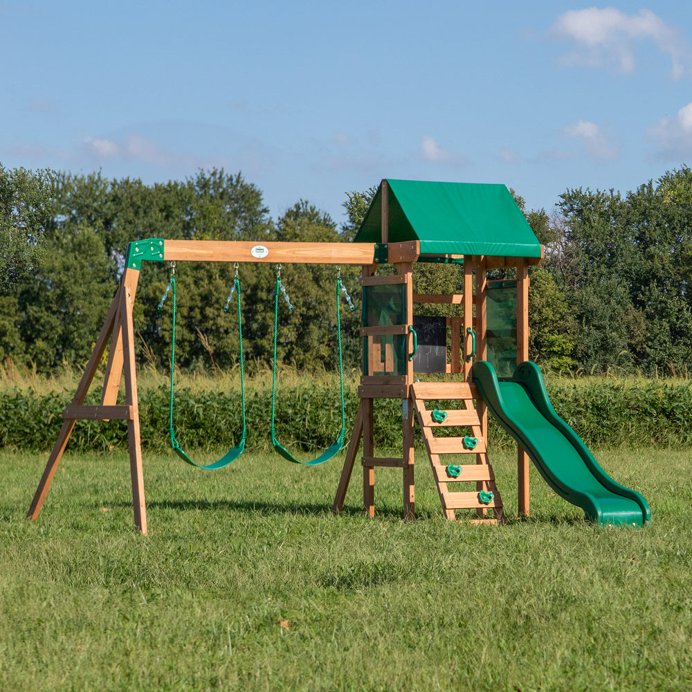 Buckley Hill Wooden Swing Set for Gardens Backyard Discovery UK