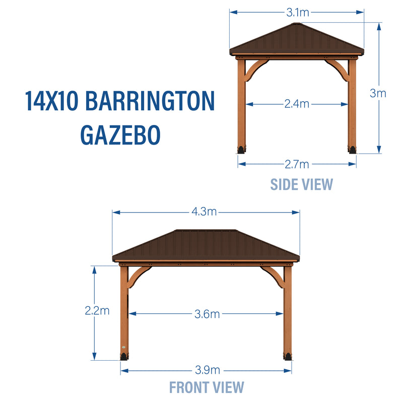 4.3m X 3.0m Barrington Gazebo specifications