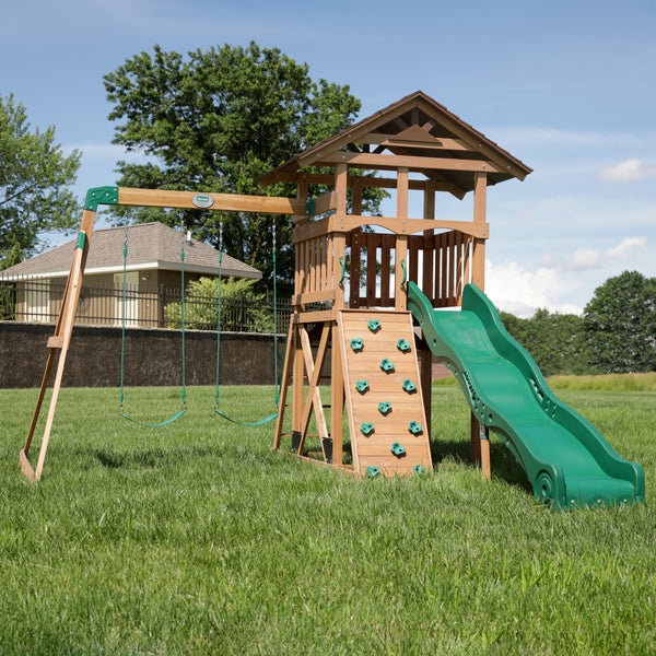 Lightning Ridge Wooden Climbing Frame and Swing Set