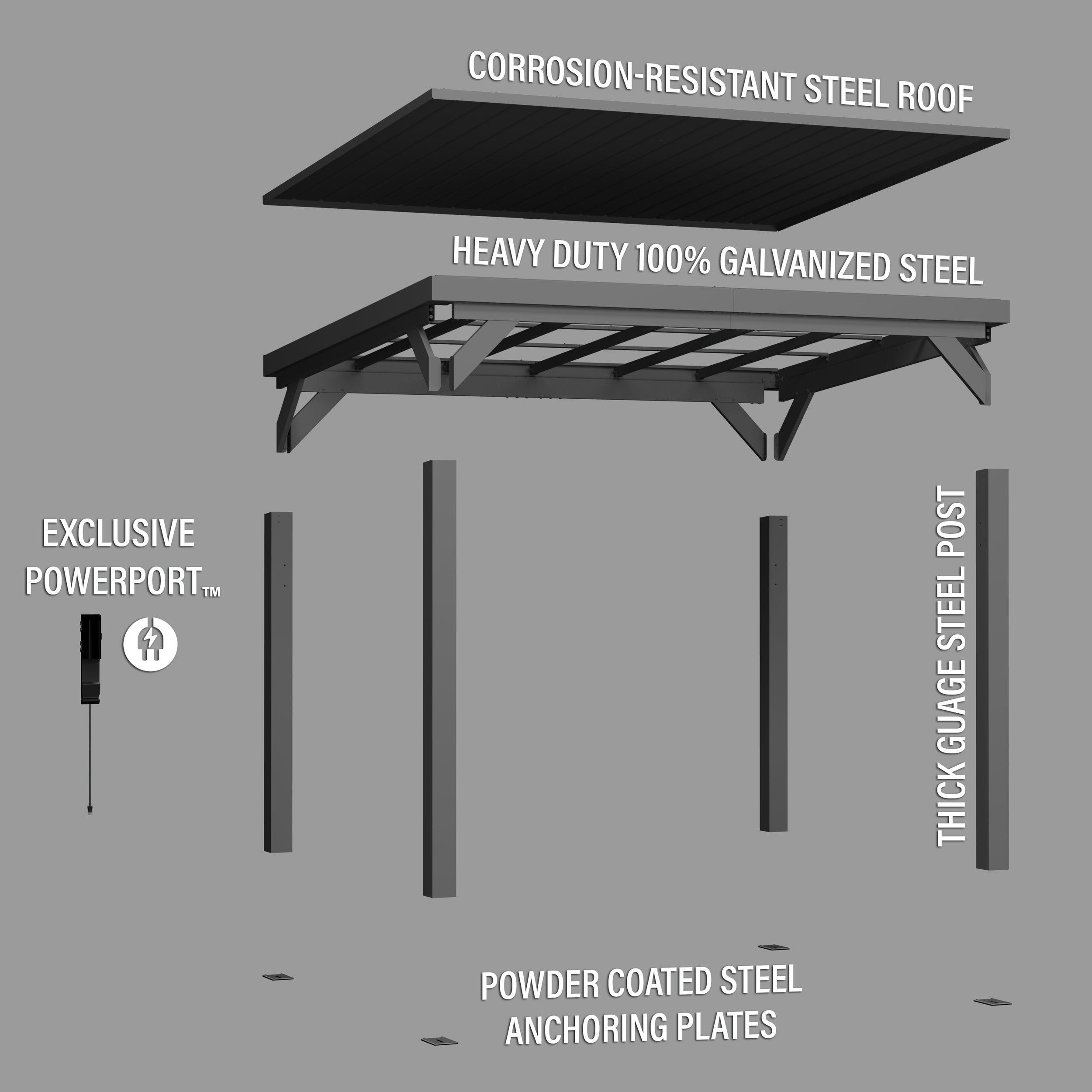 3.7m X 2.9m Stonebridge Exploded View