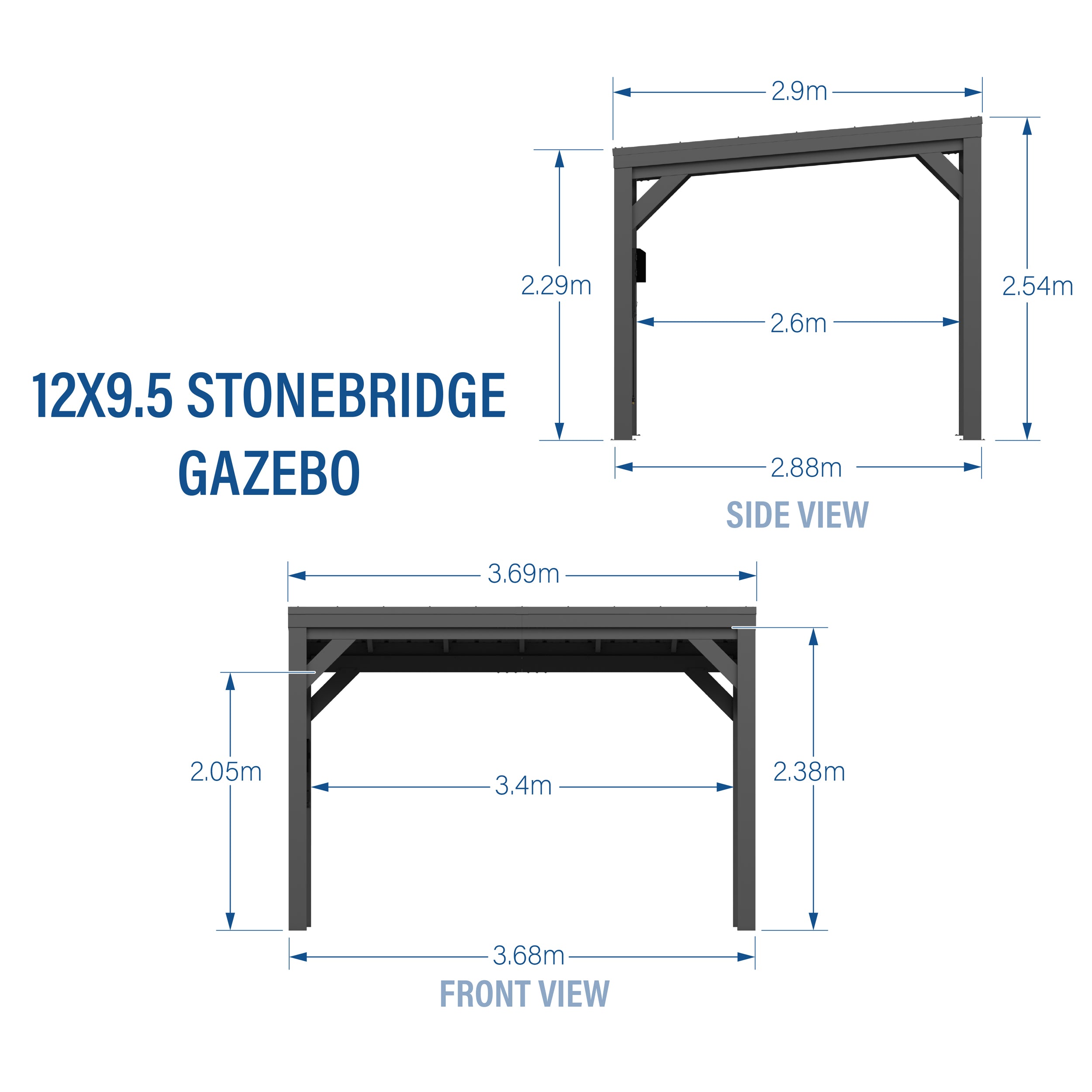 3.7m X 2.9m Stonebridge Metric Dimensions