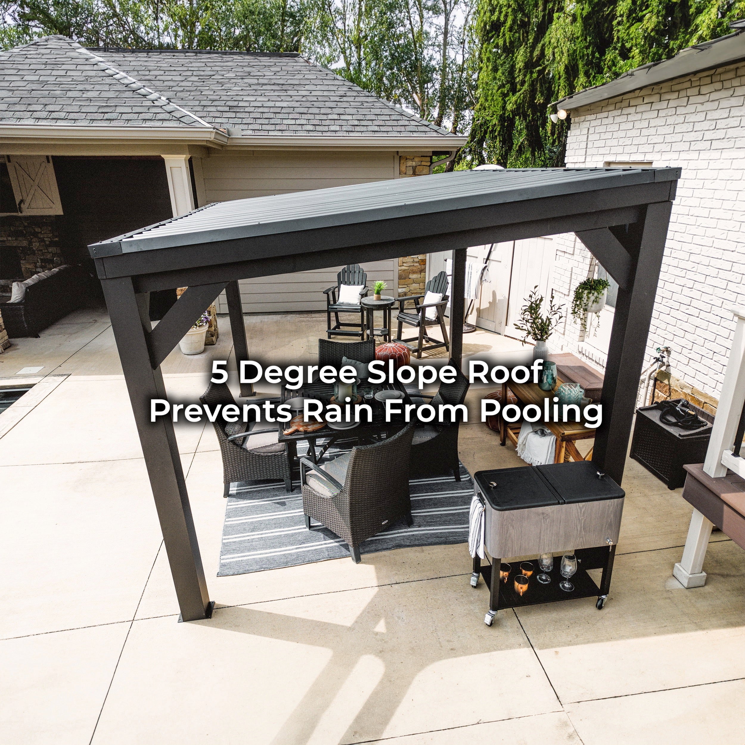 3.7m X 2.9m Stonebridge Gazebo with Slope Roof
