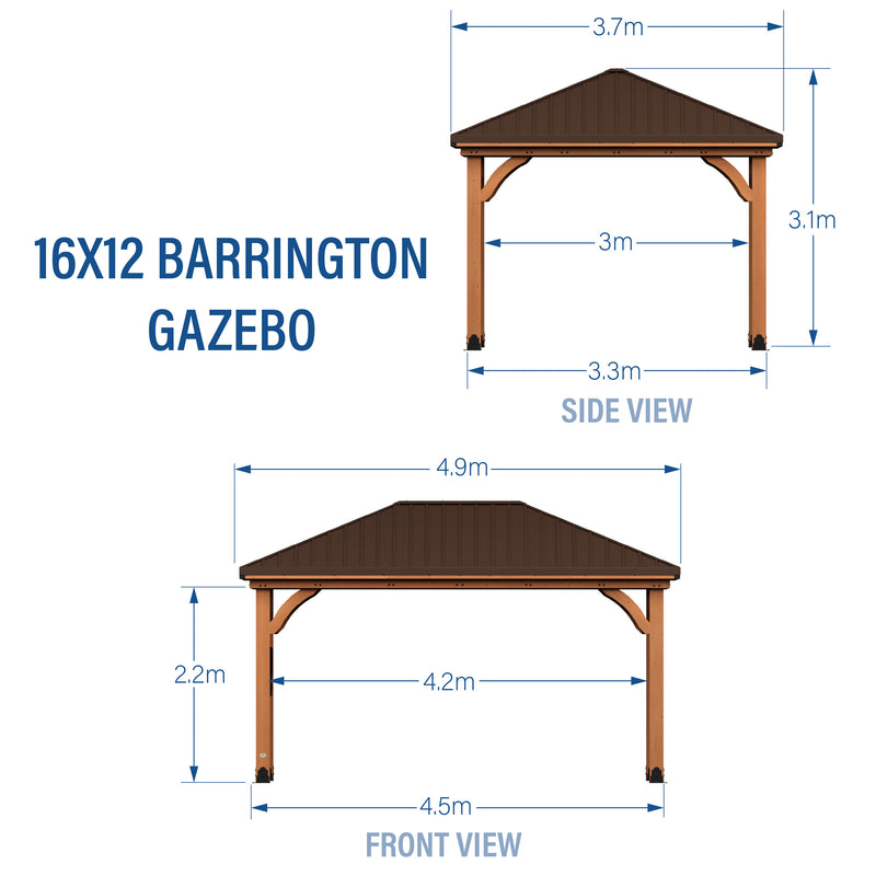 4.8m x 3.6m Barrington Gazebo specifications