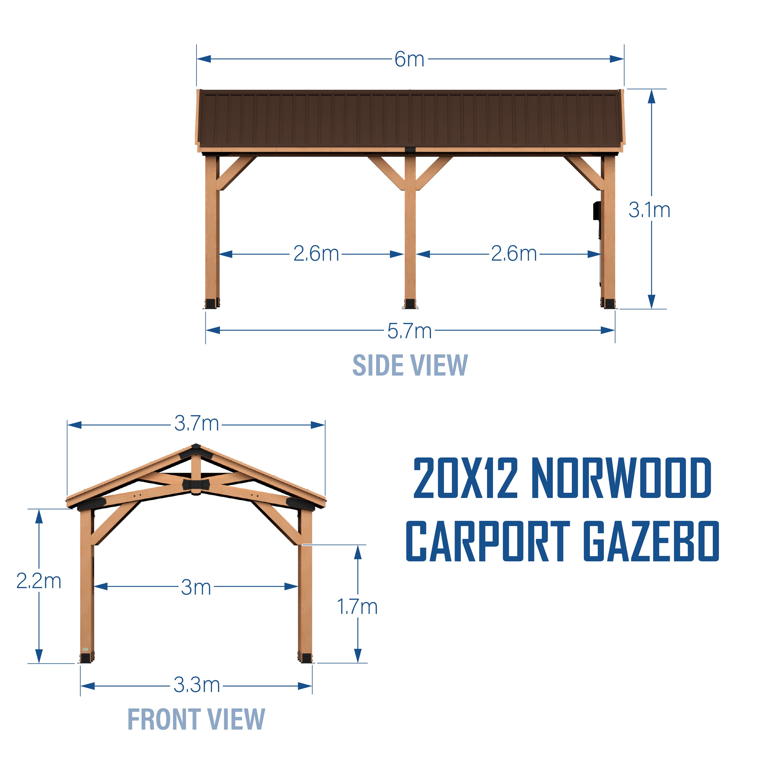 6.1m X 3.7m Norwood Metric Dimensions