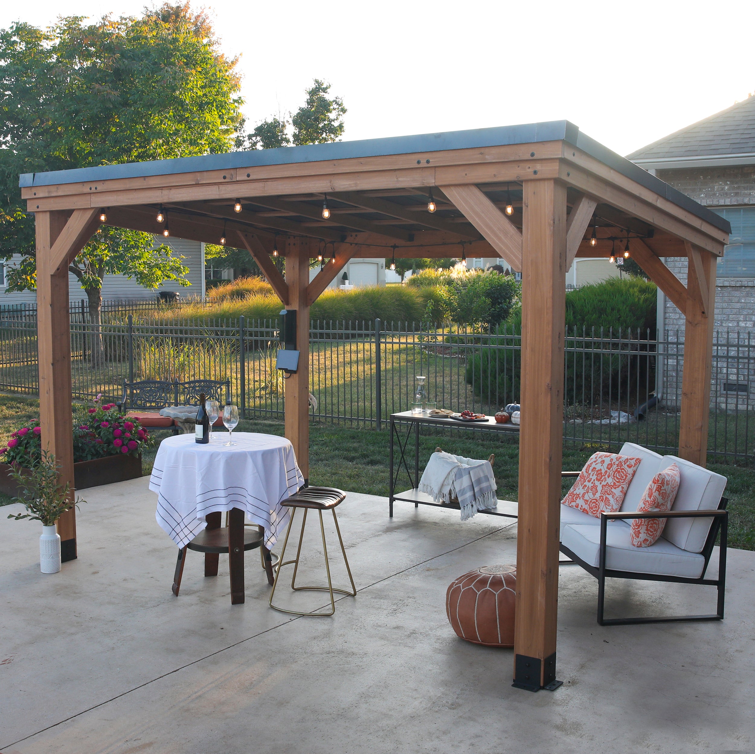 3.7m X 2.9m Arcadia Slope Roof Gazebo
