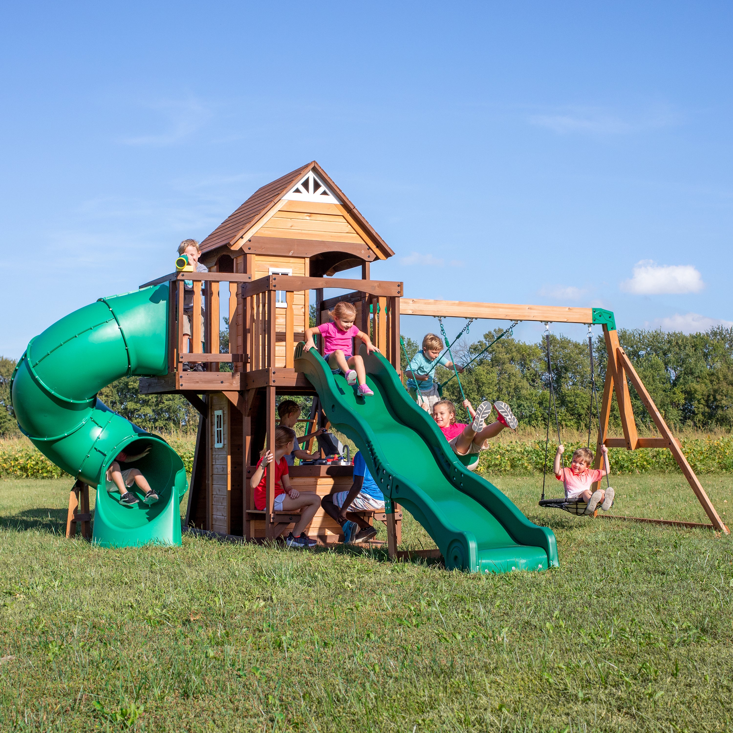 Cedar Cove Swing Set and Climbing Frame