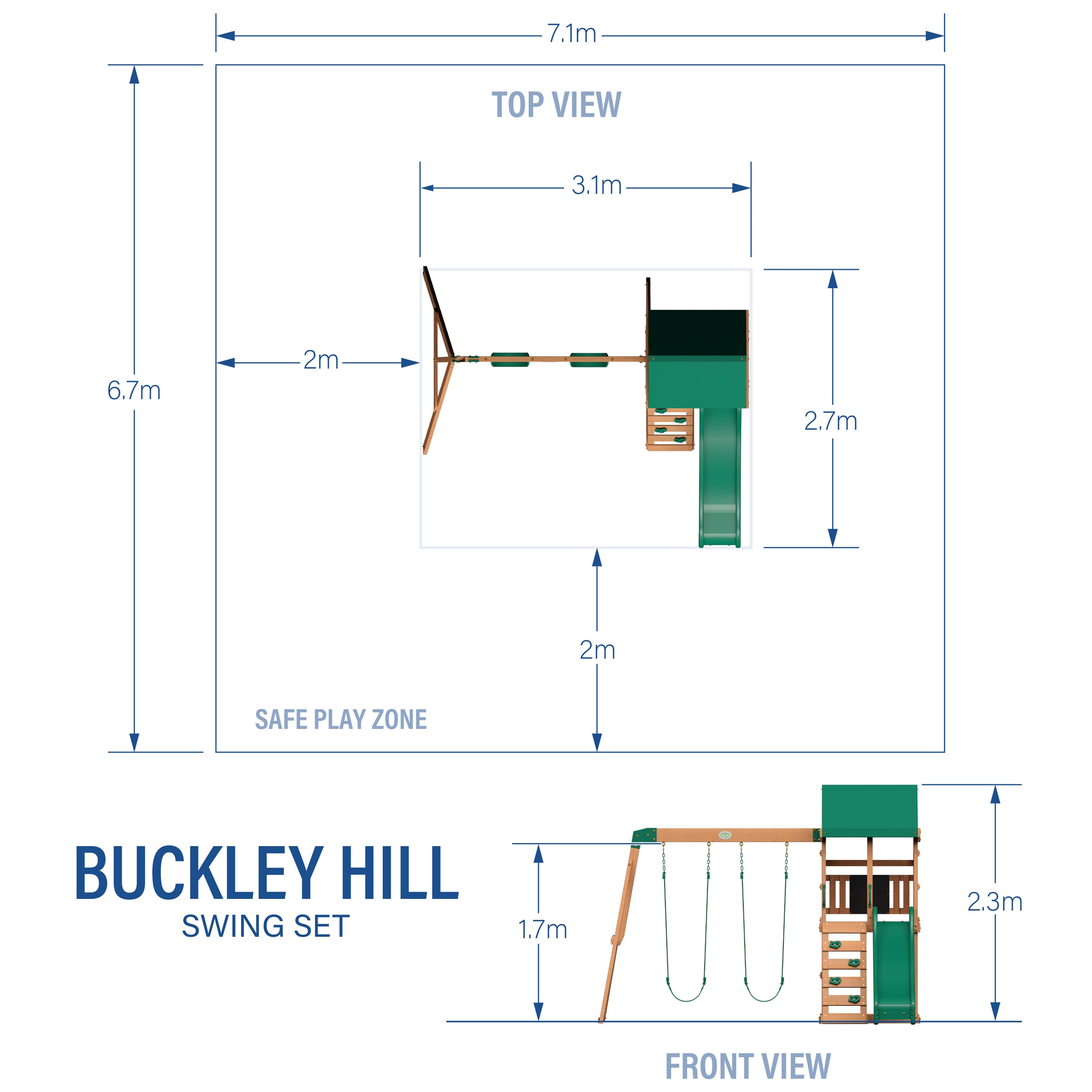 Buckley Hill Swing Set and Climbing Frame