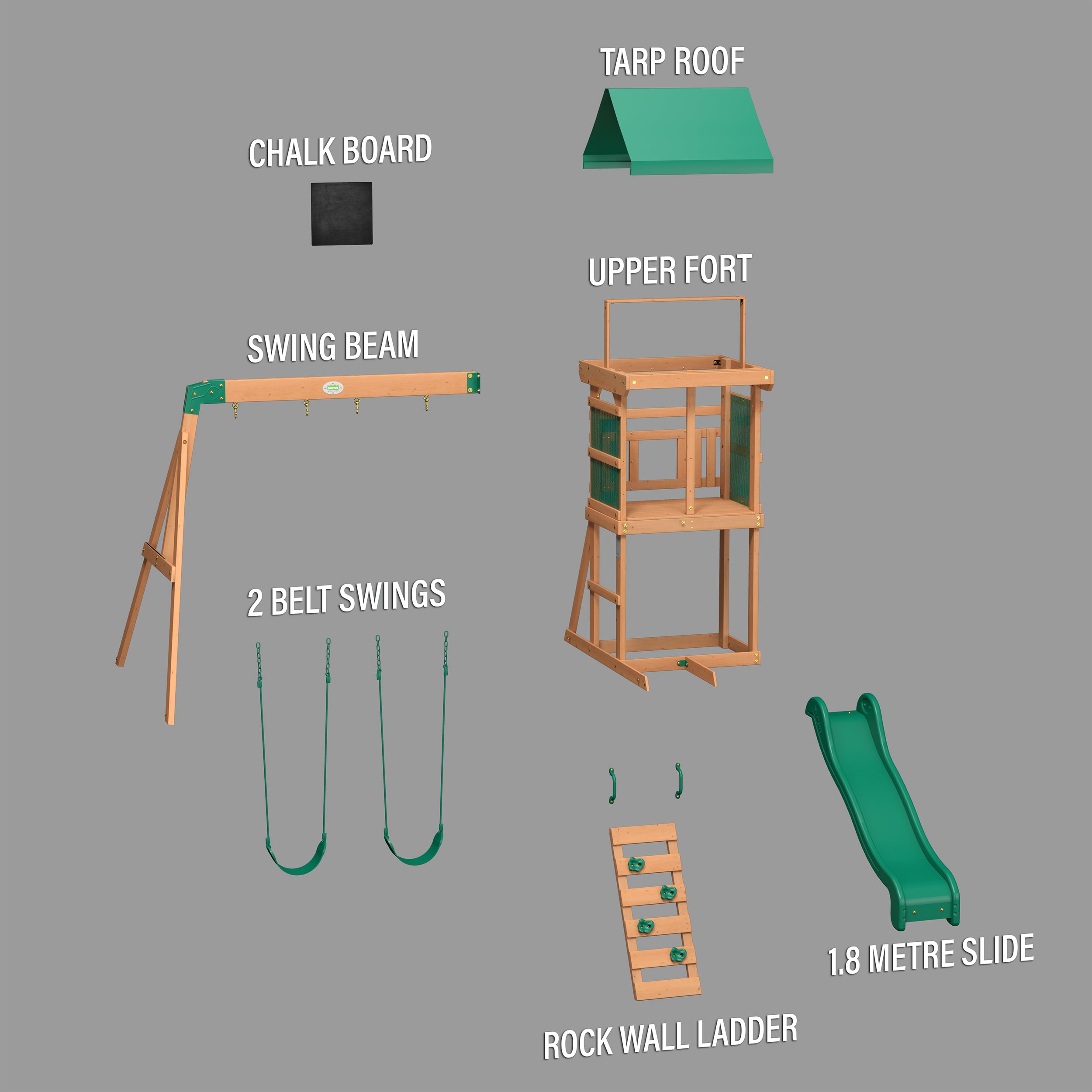 Buckley Hill Swing Set Exploded View