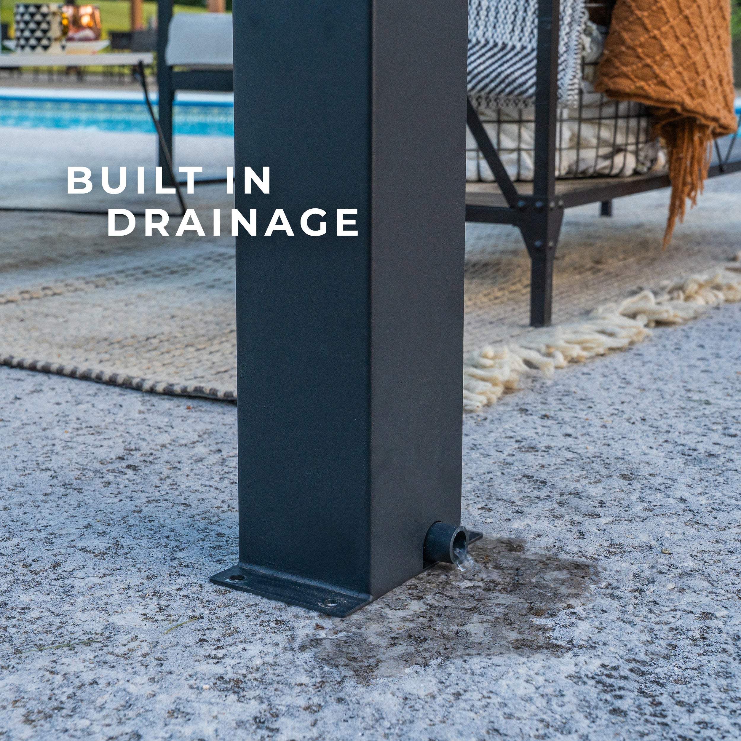 4.3m x 3.0m (14ft x 10ft) Sarasota Steel Louvered Pergola