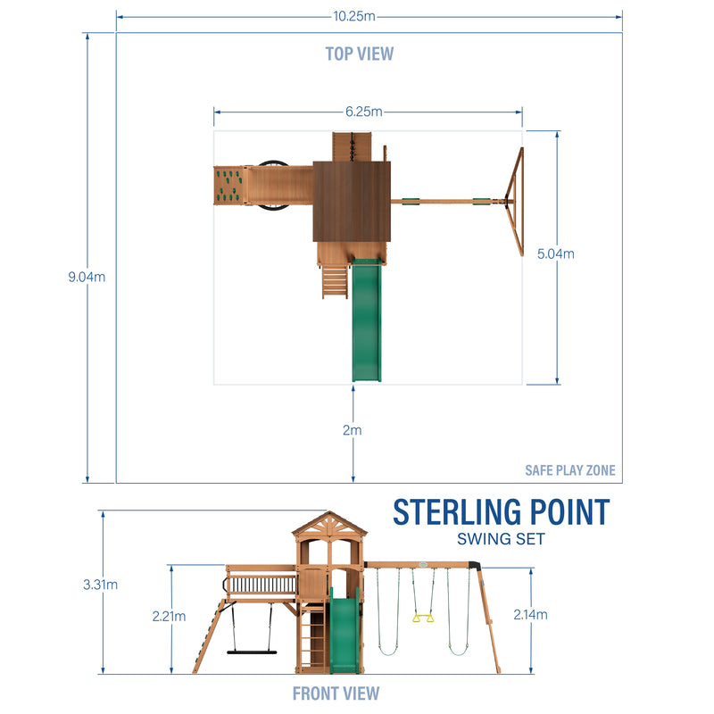 Sterling Point Swing Set and Climbing Frame specifications