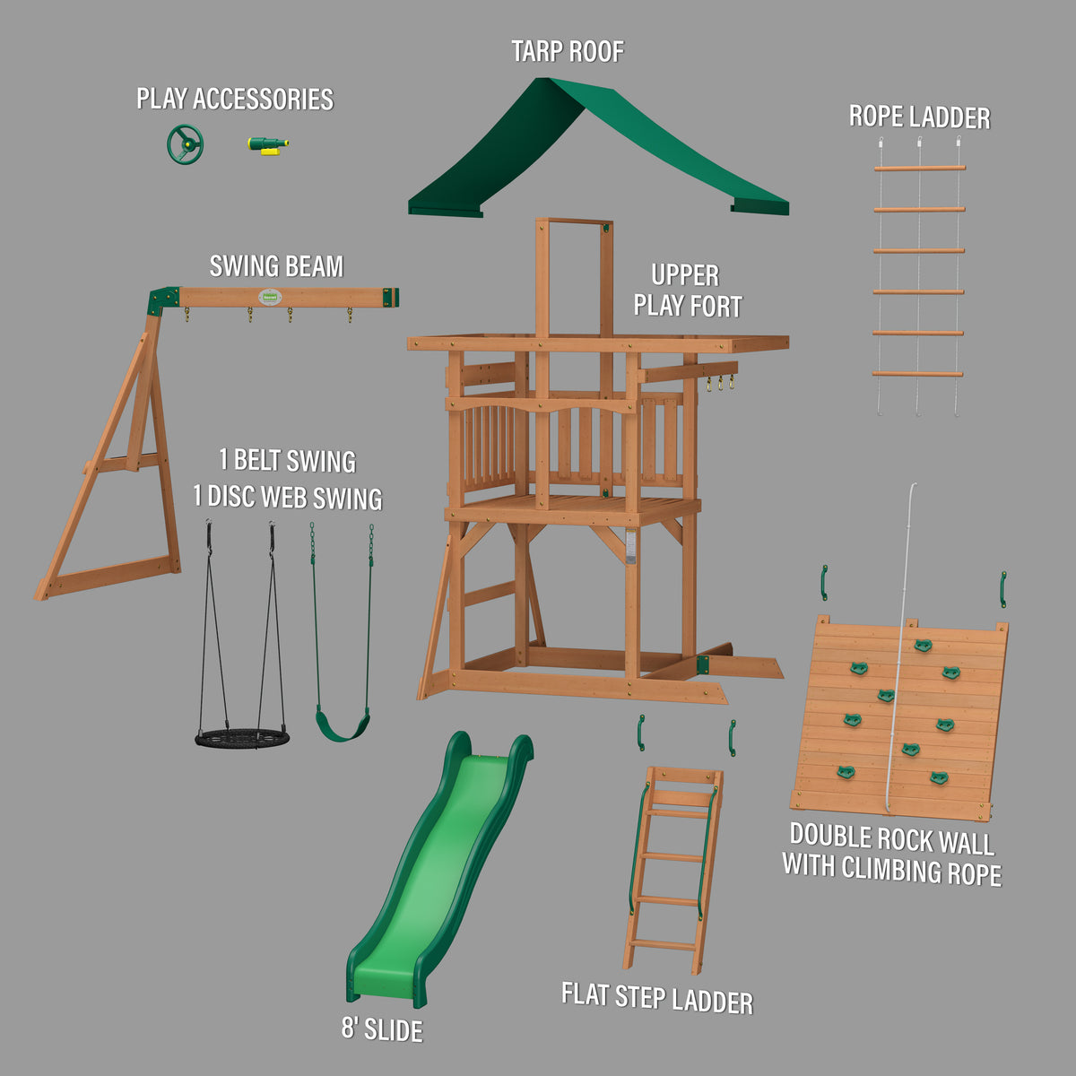 Grayson Peak Swing Set and Climbing Frame