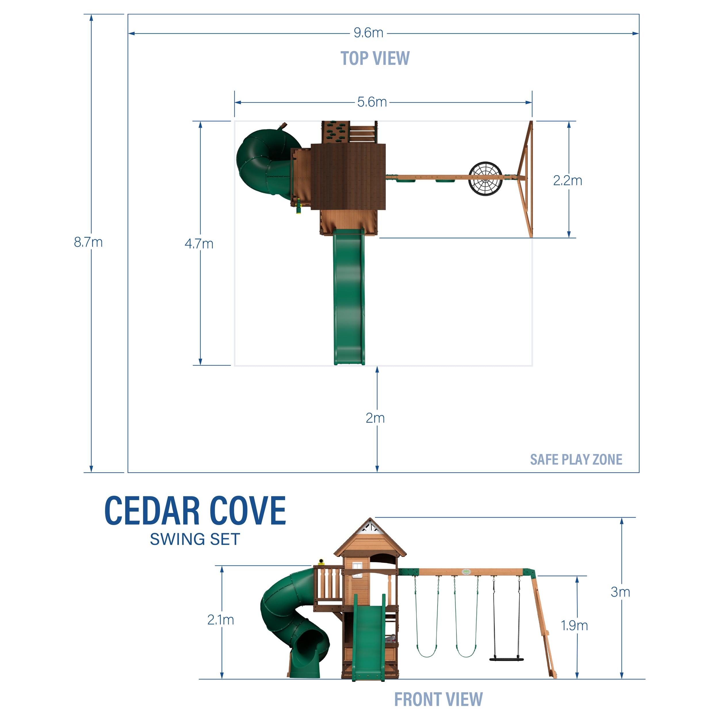 Cedar Cove Swing Set and Climbing Frame