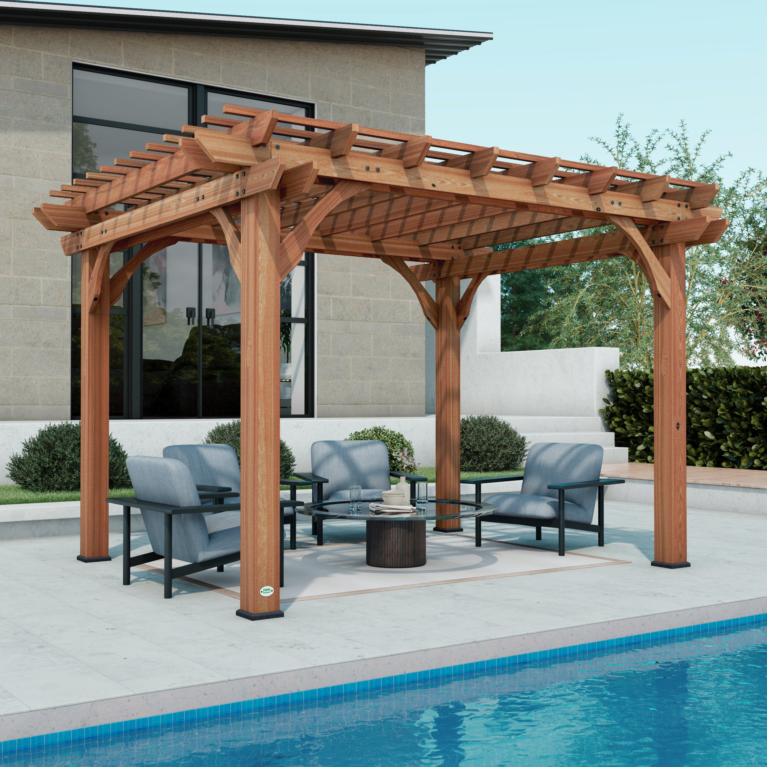 3.7m x 3.1m (12ft x 10ft) Wood Pergola