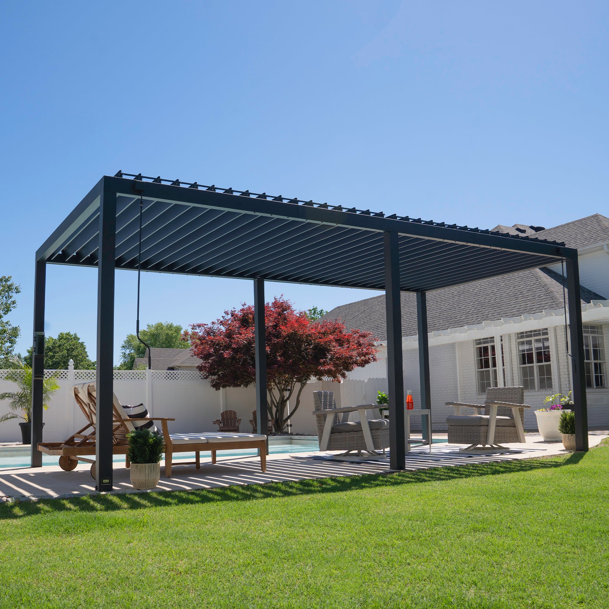 6m X 3m Sarasota Steel Louvered Pergola