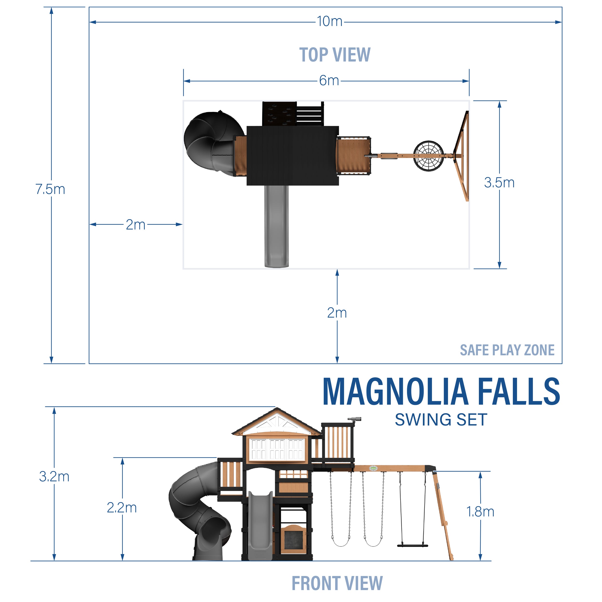 Magnolia Falls Swing Set and Climbing Frame