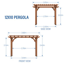 Load image into Gallery viewer, 3.6m x 3m Wood Pergola dimensions
