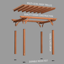 Load image into Gallery viewer, 3.6m x 3m Wood Pergola Exploded View
