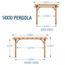 Load image into Gallery viewer, 4.3m x 3m Wood Pergola Dimensions
