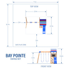 Load image into Gallery viewer, Bay Pointe Swing Set Dimensions
