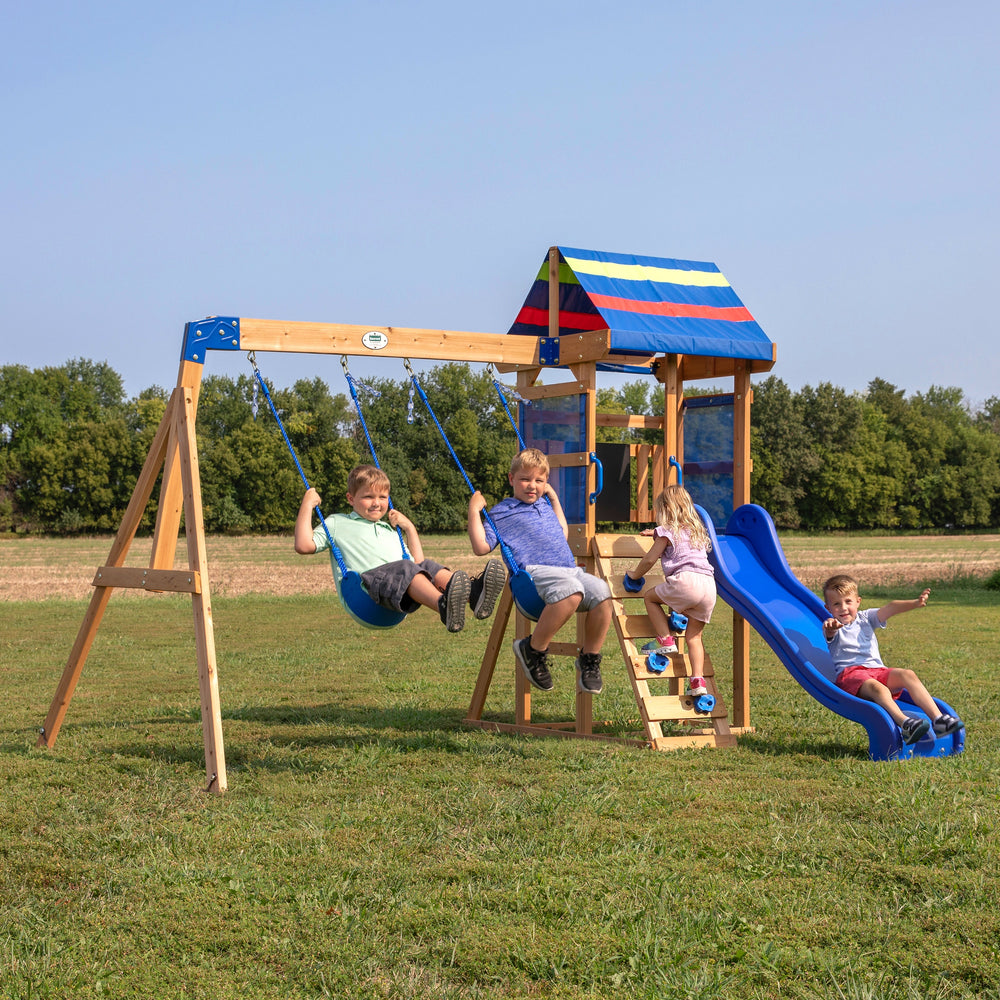 Bay Pointe Wooden Swing Set for Gardens Backyard Discovery UK