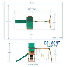 Load image into Gallery viewer, Belmont Swing Set Diagram Metric
